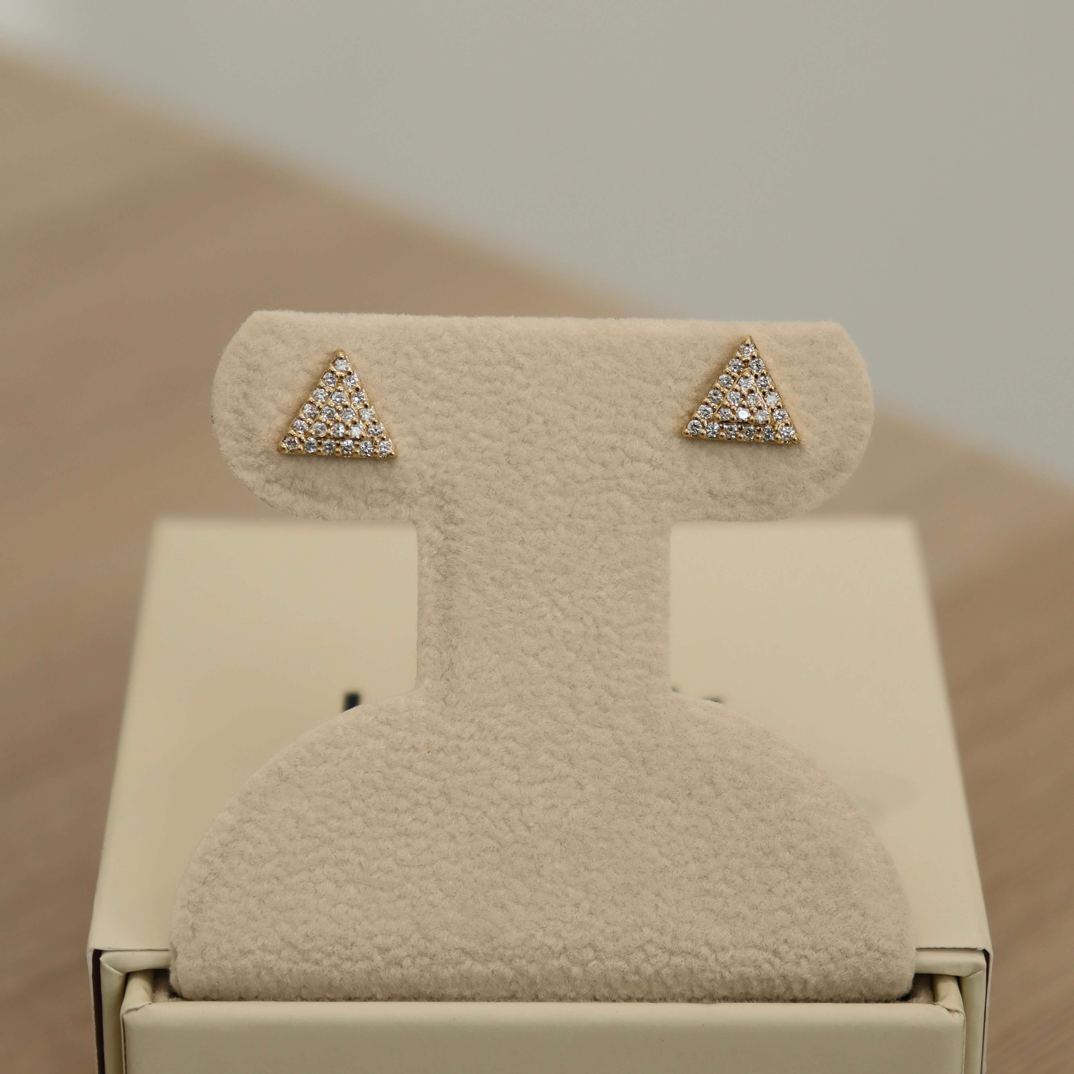 14K Triangle Diamond Studs (Sample Sale) Earrings IceLink-CAL   